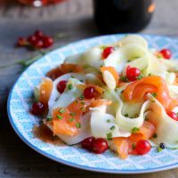 Cucumber and smoked truit salad