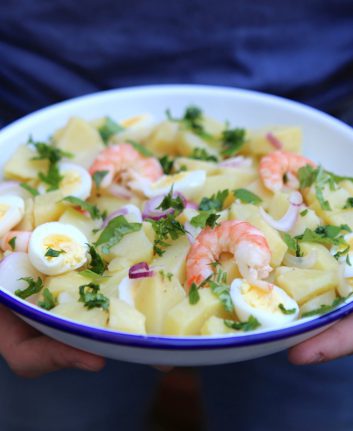 Salade de pomme de terre et crevettes