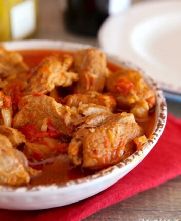 Sauté de veau aux poivrons et au citron confit