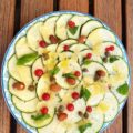 Carpaccio de courgettes, amandes et Parmesan