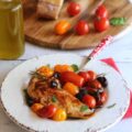 Poulet aux tomates et olives noires