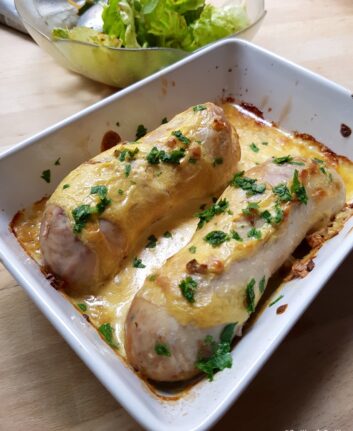 Andouillettes au four à la moutarde