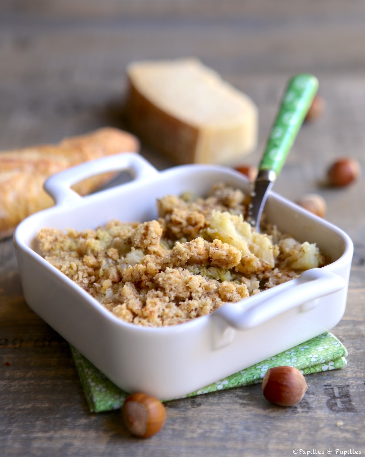 Crumble aux 3 choux, noisettes et Parmesan