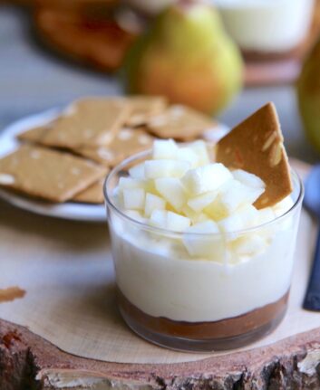 Verrine praliné mousse choco poires
