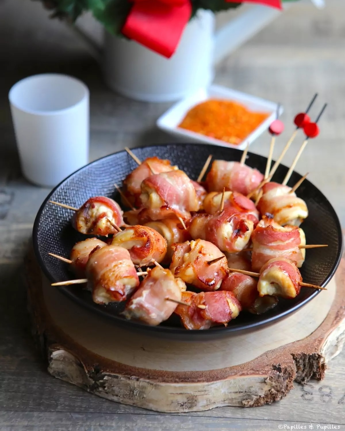 Bouchées de poulet au lard fumé