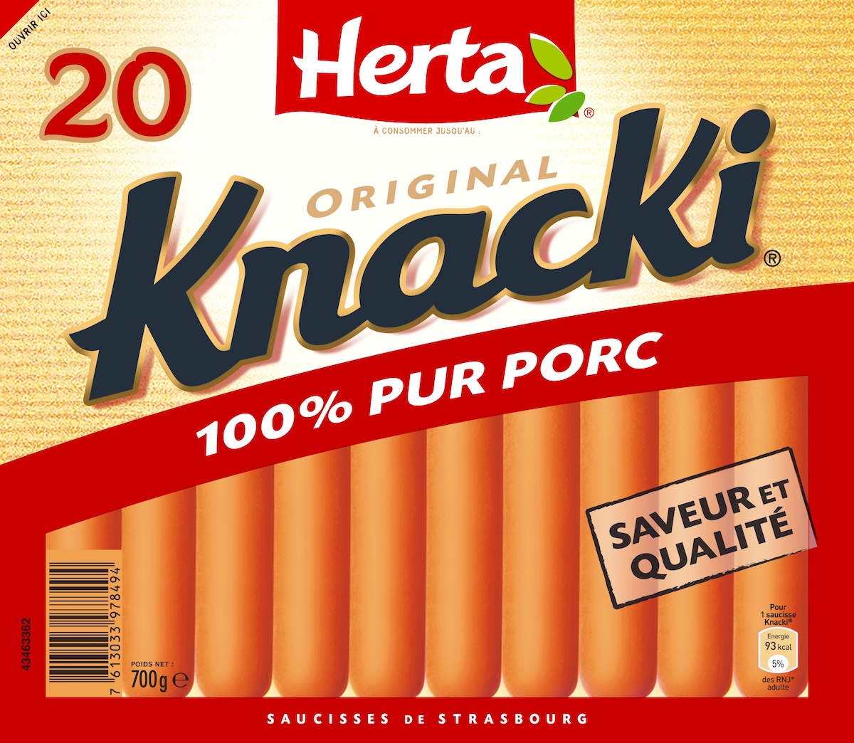 Knaki® : Des saucisses de Strasbourg 100% pur porc