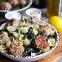 Orecchiette aux boulettes de veau et kale