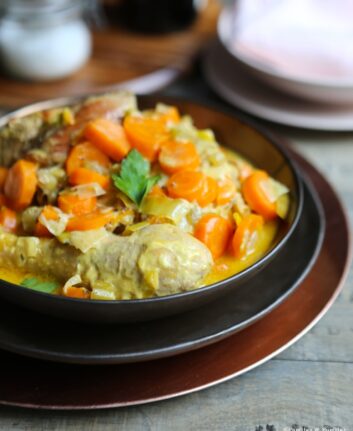 Poularde à la crème et moutarde