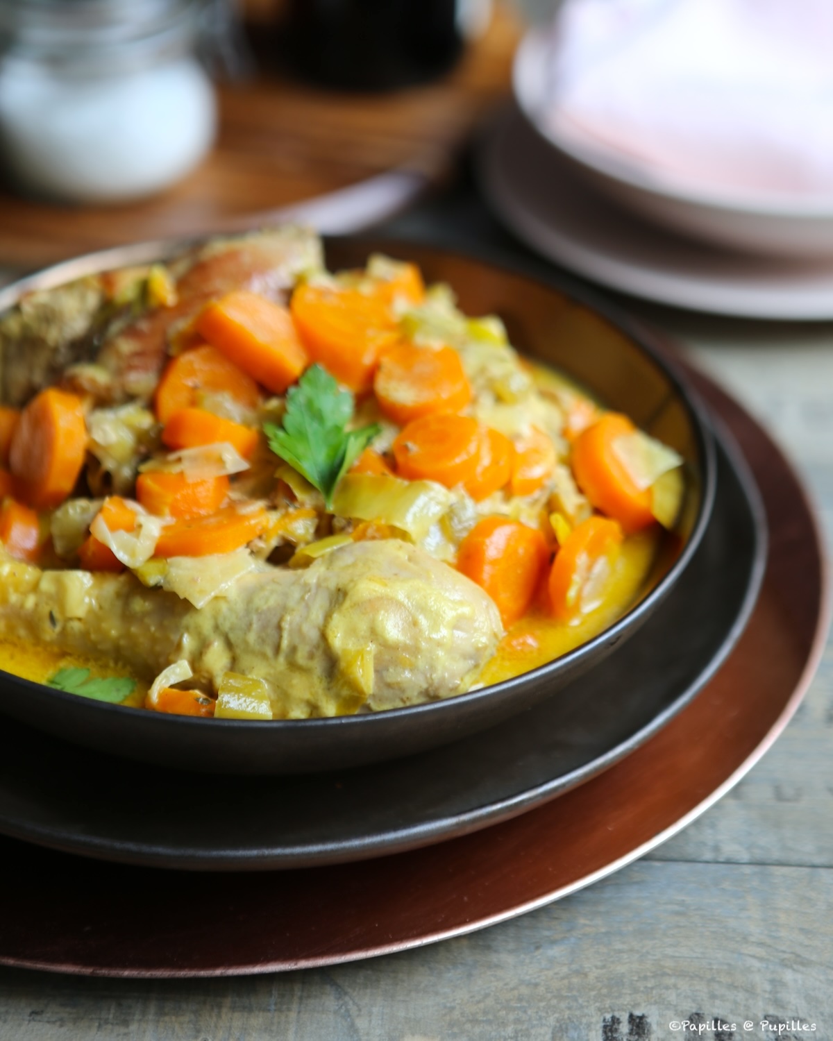 Poularde à la crème et moutarde