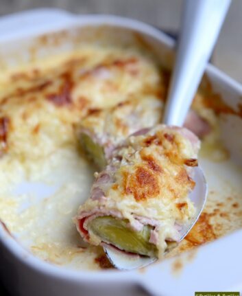 Gratin de poireaux au jambon