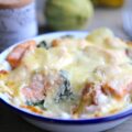 Gratin de saumon, épinards et pommes de terre