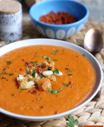 Soupe de lentilles corail au chorizo