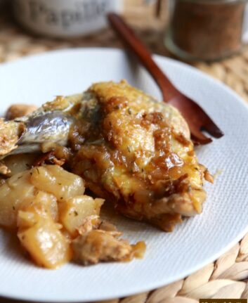 Suprêmes de pintade au Pineau des Charentes et poires