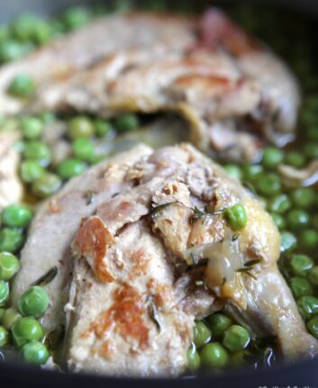 Suprêmes de pintade aux petits pois