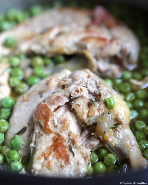 Suprêmes de pintade aux petits pois