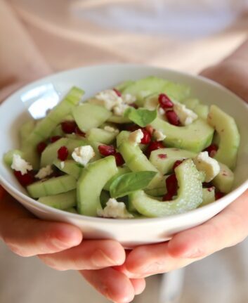 Salade concombre feta grenade