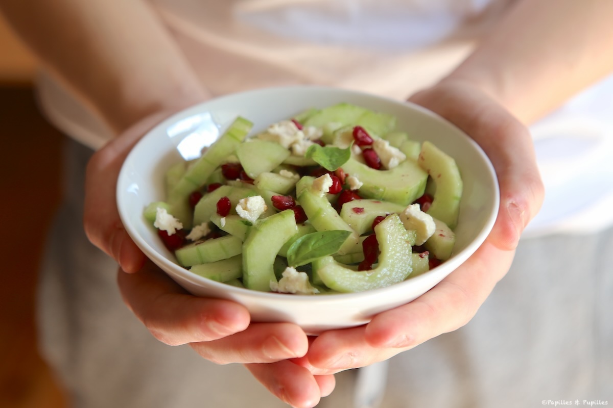 Salade concombre feta grenade