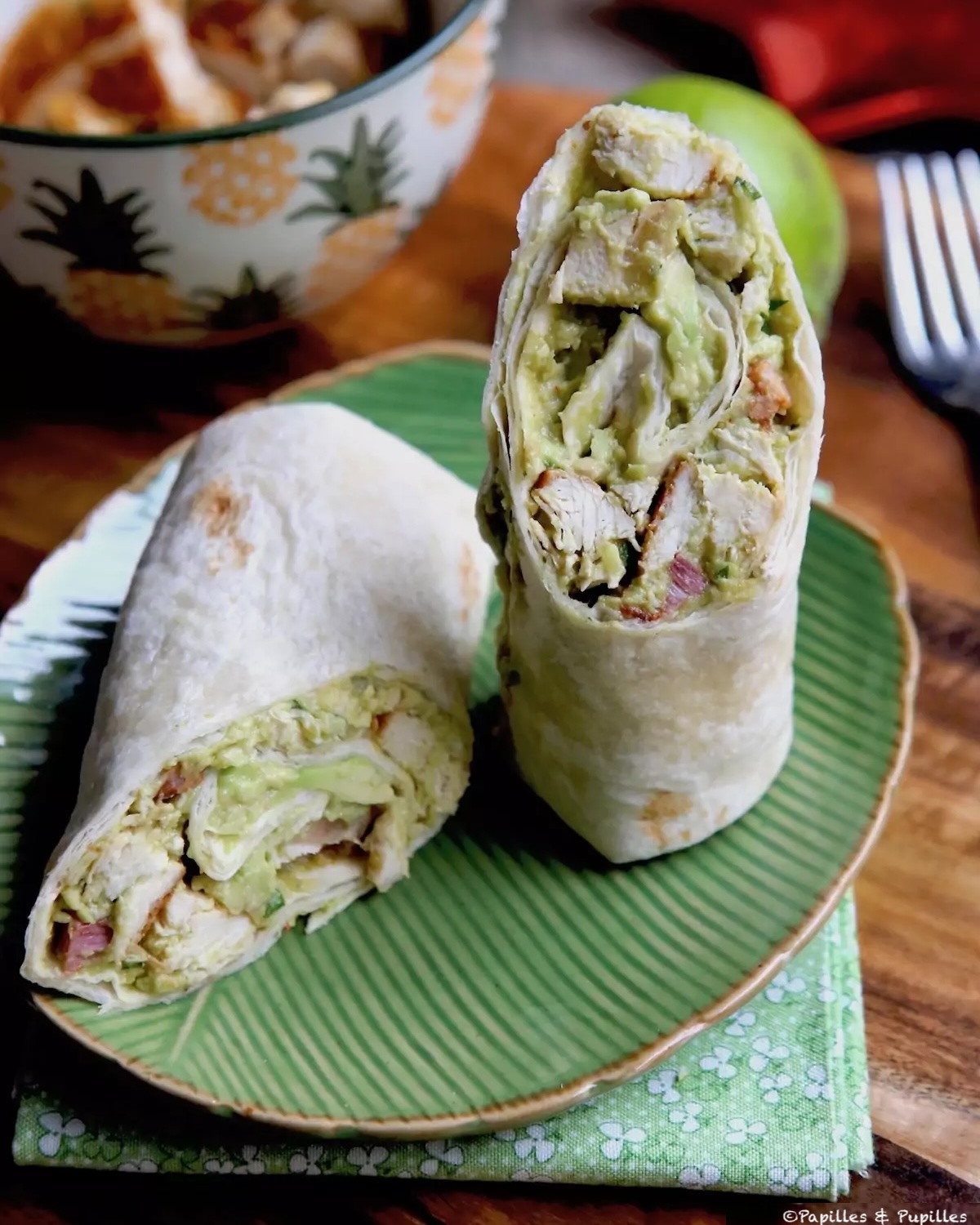 Wraps au poulet, à l'avocat et au citron vert