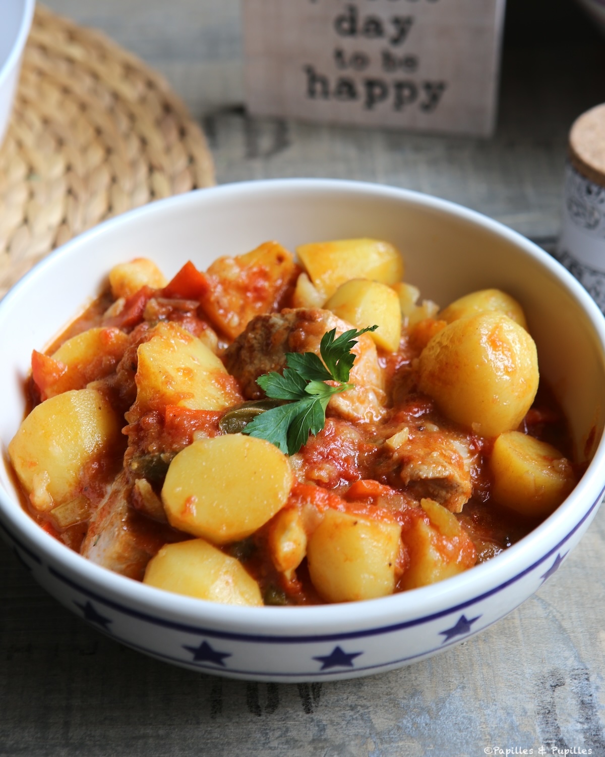 Quasi de veau aux tomates, poivrons, pommes de terre