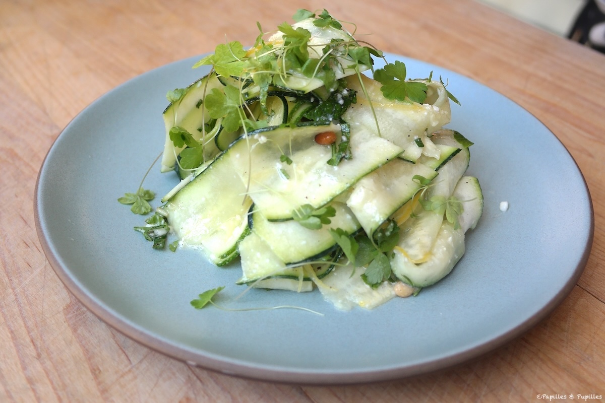 Salade de courgette à la feta et citron confit