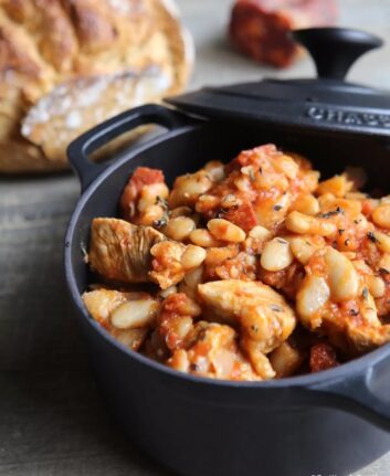 Cocotte de porc, chorizo et haricots Tarbais