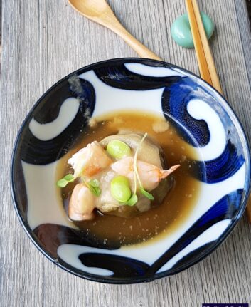 Aubergines aux crevettes et à la sauce sésame