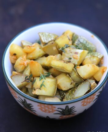 Courgettes marinées au thym et citron