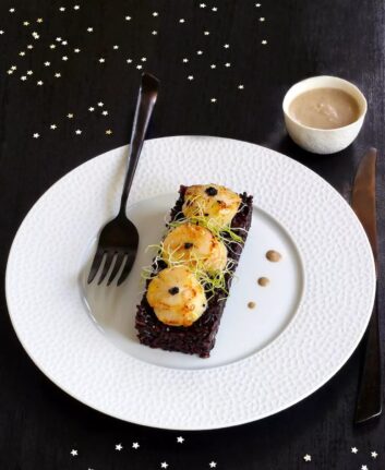 Risotto noir aux noix de Saint Jacques