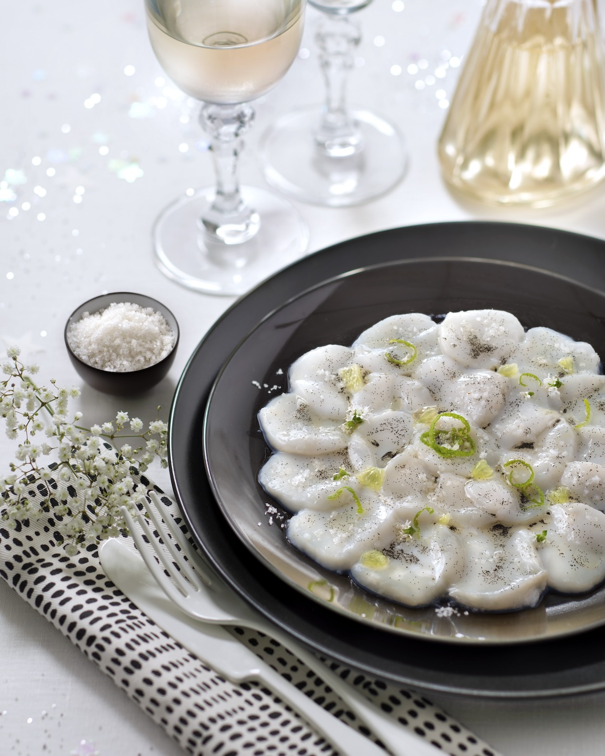 Noix de Saint Jacques au citron vert et à la vanille
