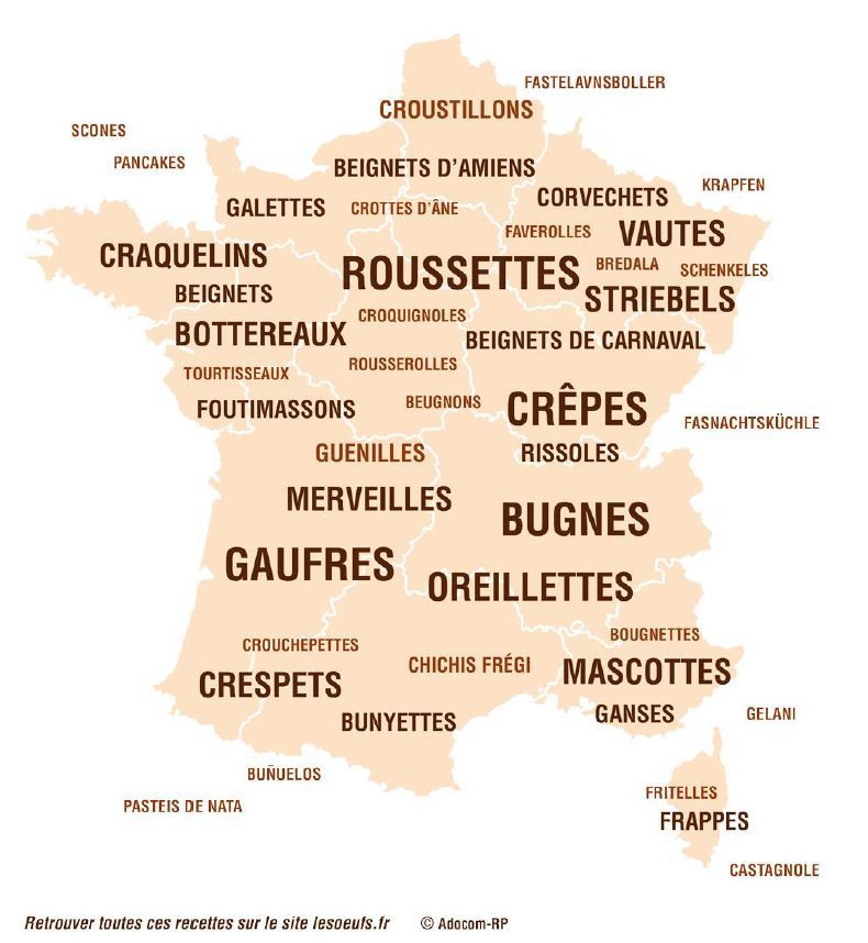 Carte de France des beignets