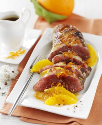 Magret de canard à l'orange en croûte de sel