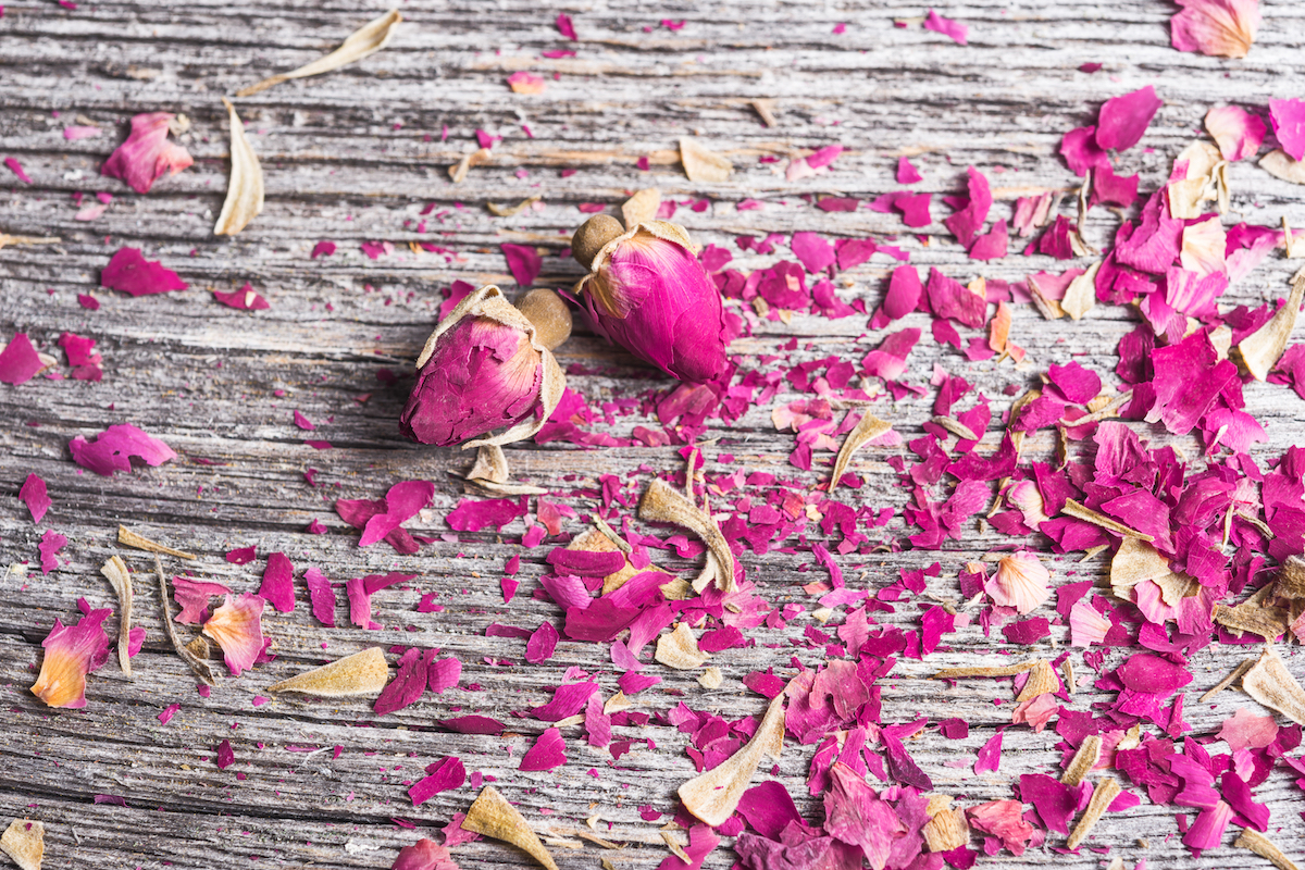 Pétales de roses séchées ©Elena Pavlovich shutterstock