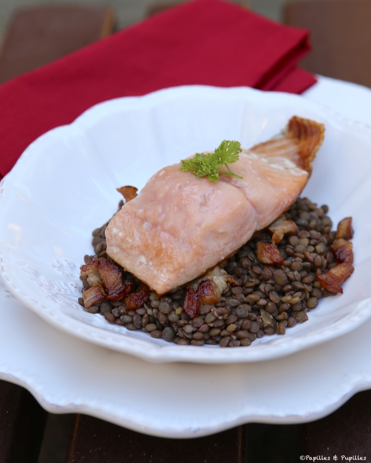 Saumon aux lentilles