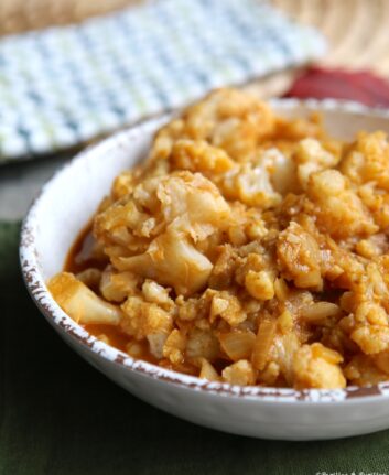 Gratin de chou fleur au lait de coco et au curry