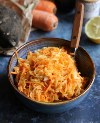 Salade de radis noir, carottes et gingembre