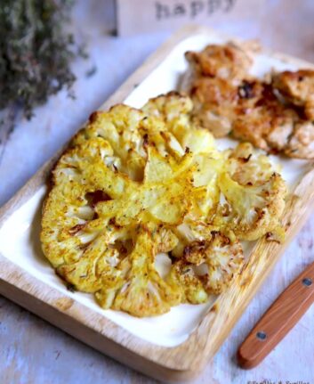 Chou fleur au curry, rôti au four