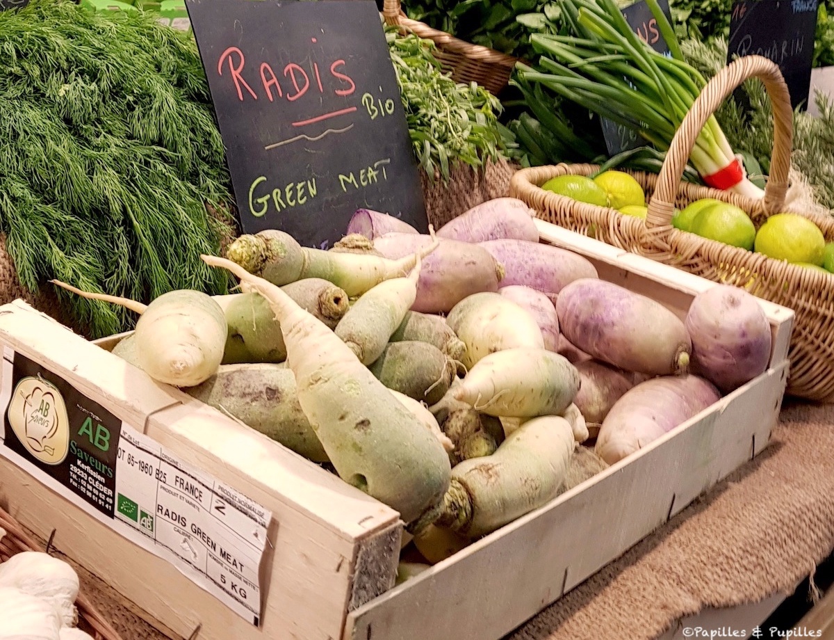 Radis Green Meat et Red Meat - Marché des Capucins - Bordeaux