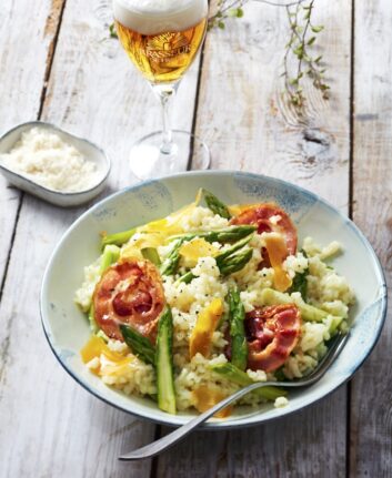 Risotto asperges, mimolette et pancetta_@Amelie Roche-Brasseurs de France
