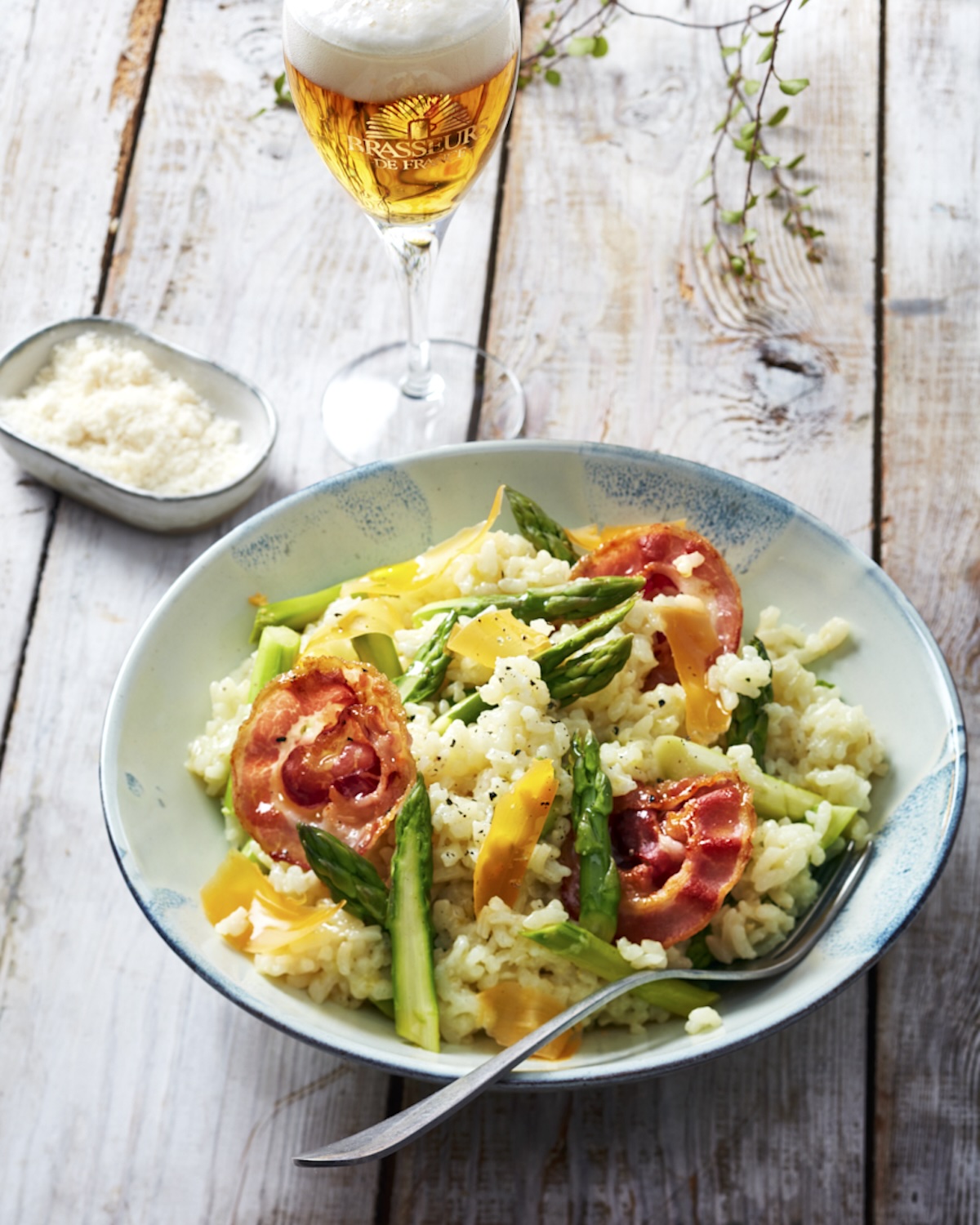 Risotto asperges, mimolette et pancetta_@Amelie Roche-Brasseurs de France