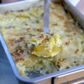 Gratin de courgette, riz, basilic et Parmesan