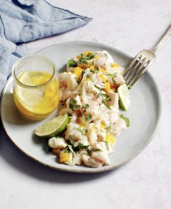 Lieu noir et mangue en ceviche