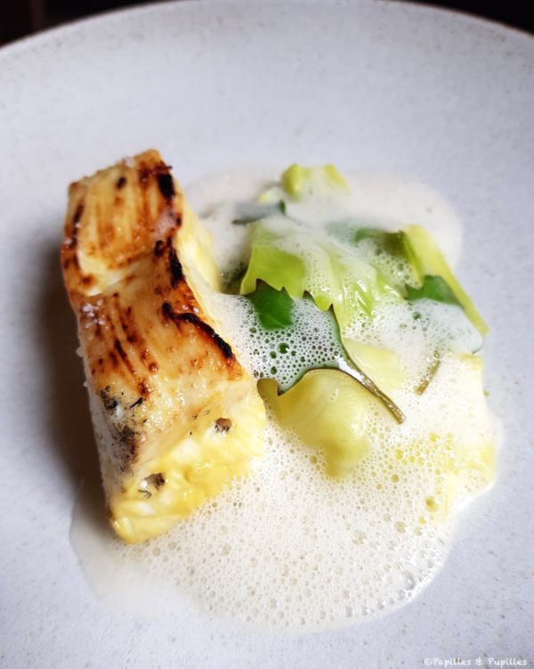 Flétan grillé mariné, chou d'été