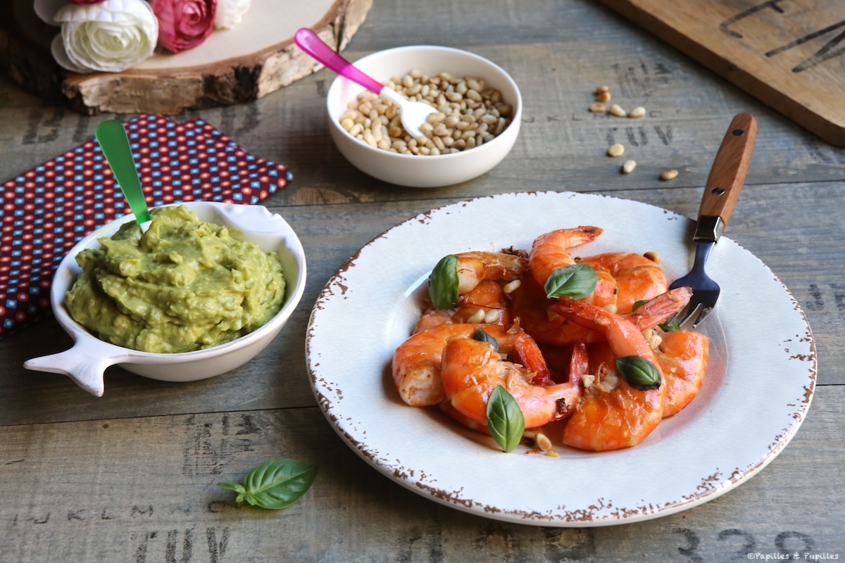 Gambas et purée d'avocat