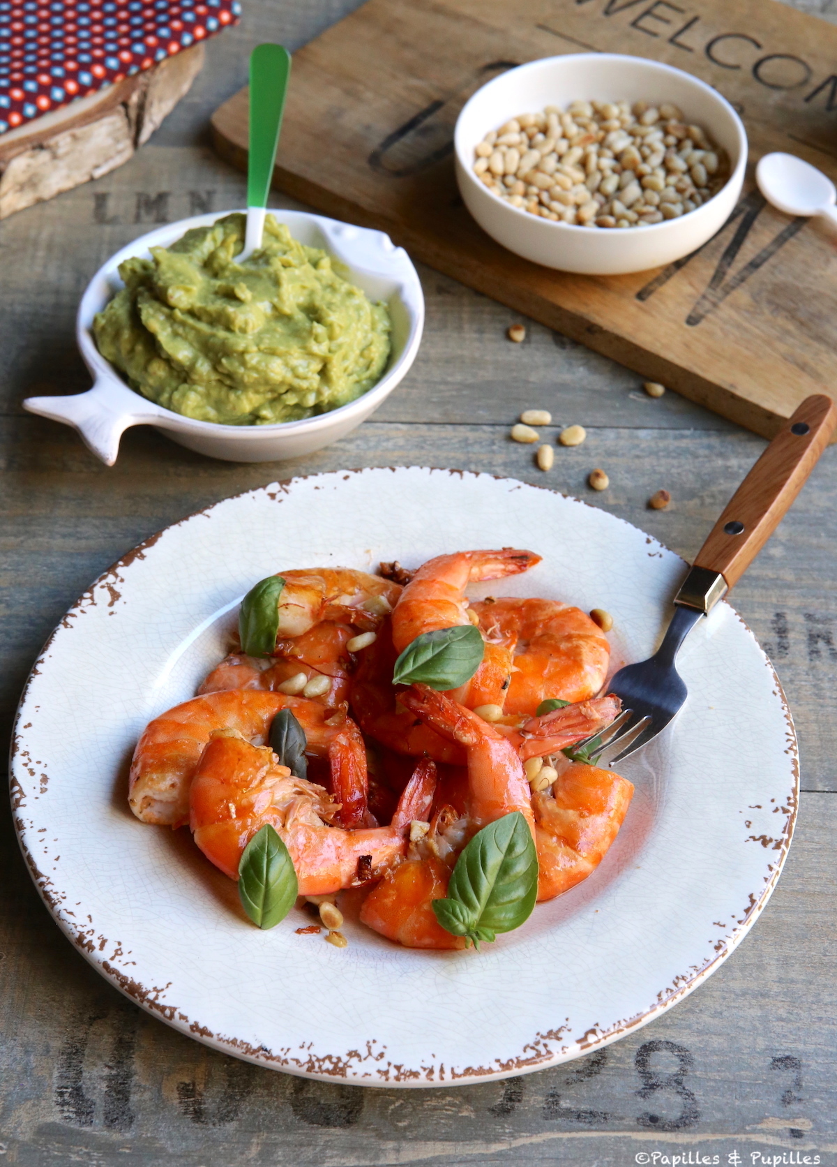 Gambas et purée d'avocat