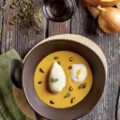 Velouté de potiron, oeuf poché et Chaource