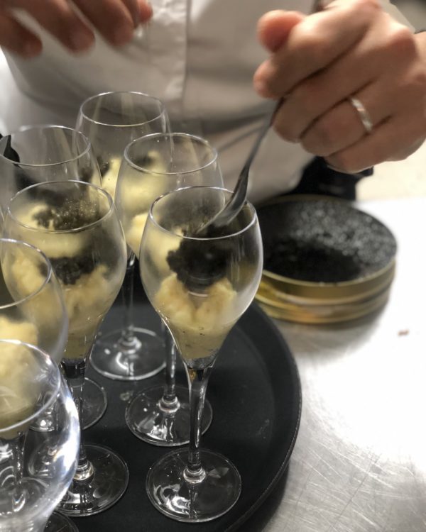 Cappuccino de brandade de morue au caviar