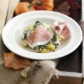 Risotto d'automne au jambon de Parme, potiron et gorgonzola