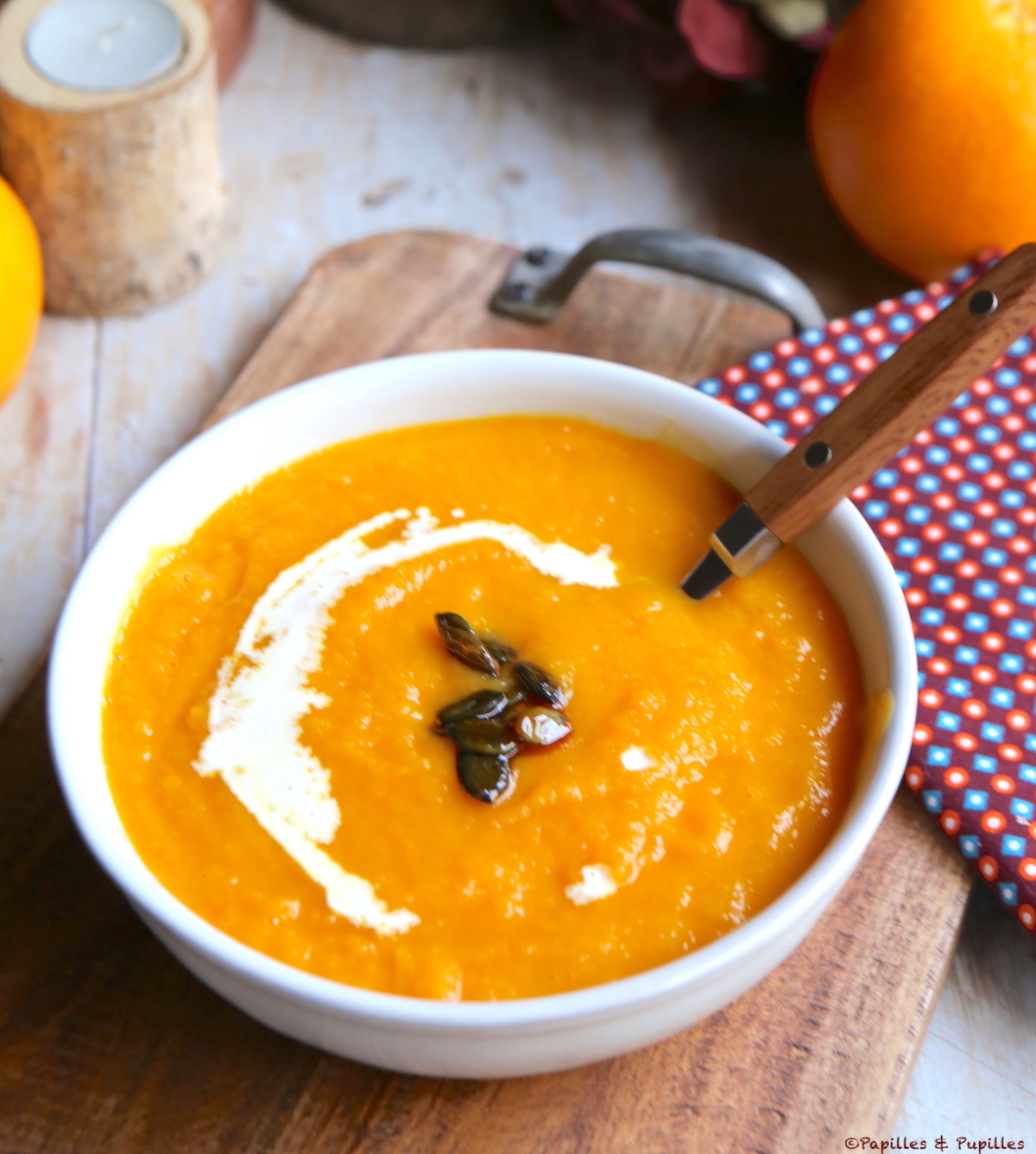 Soupe butternut carottes orange safran