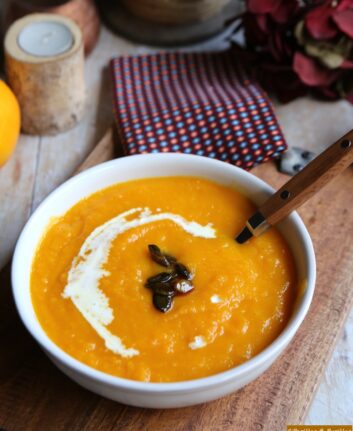 Soupe de butternut carottes safran orange