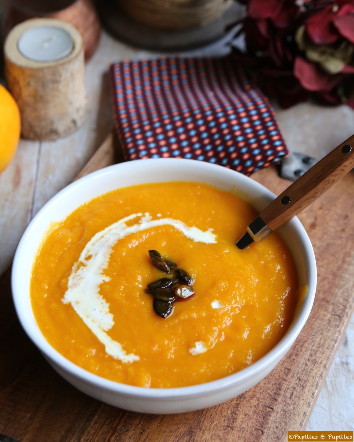 Soupe de butternut carottes safran orange